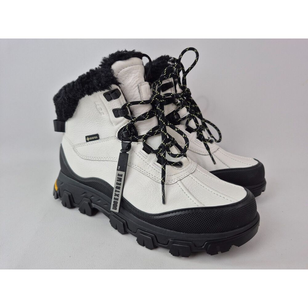 UGG Adirondack Meridian Hiker White Leather Women's Boots Size US 9